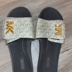Michael Kors Gold Slide Sandals